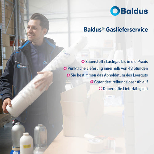 Gasfüllung: medizinischer Sauerstoff - O2